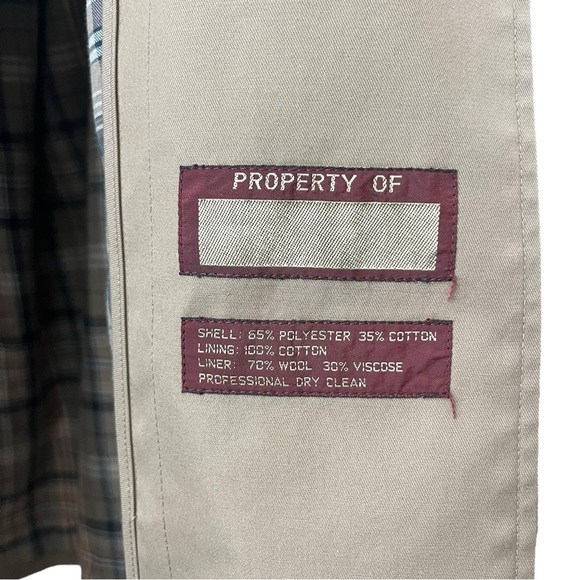Vintage Nordstrom Mens Size 40R Khaki Tan Classic City Long Belted Trench Unisex - Picture 14 of 14